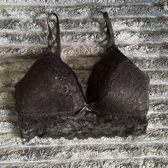 Black Lace Longline Bralette – Size Medium - Picture 2 of 5